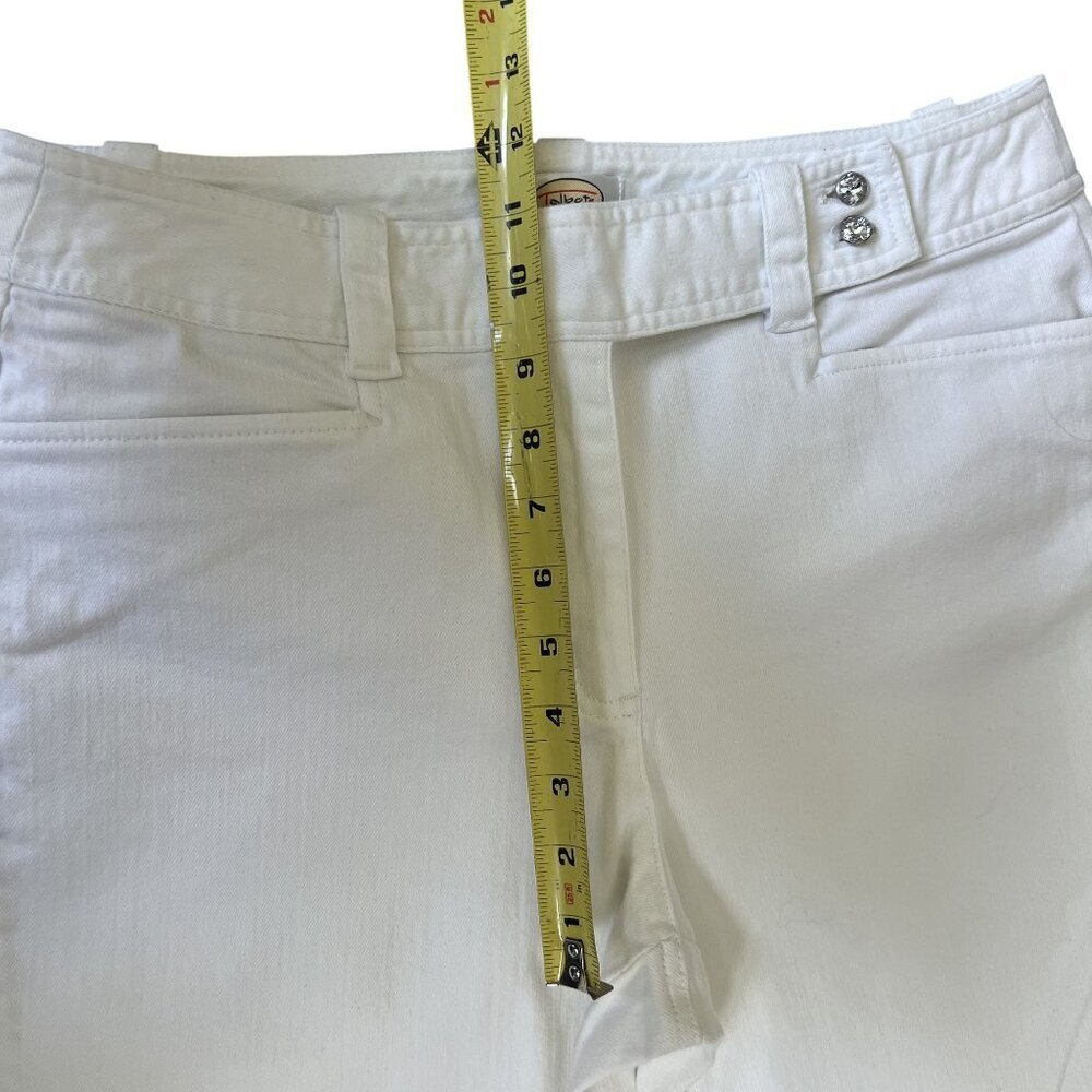 Talbots Womens 12P Winter White Boot Cut Gentle Stretch Pants Clean Girl Jeans - Picture 10 of 13